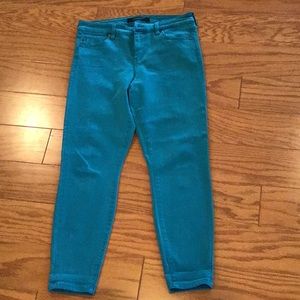NWOT Liverpool skinny cropped teal colored jeans size 10 / 30
